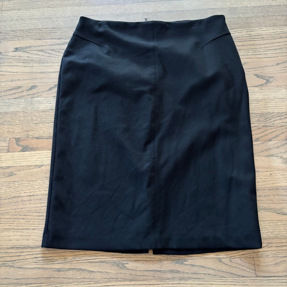White House Black Market Womens Black Pencil Skirt Size 14‎ Knee Length Stretch